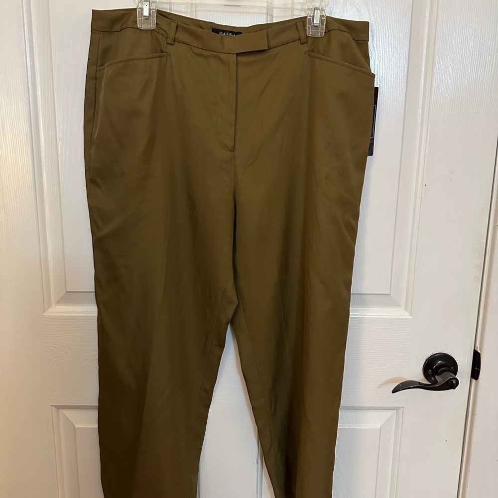 Peck & Peck Olive Ankle Pants